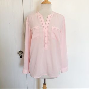 Talbots Perfectly Pink Button Blouse